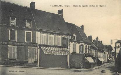 / CPA FRANCE 61 "Remalard, place du marché et rue de l'église"