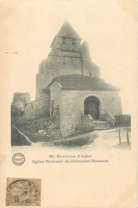 CPA FRANCE 47 "Env. d'Agen, Eglise Romane de Clermont Dessous"