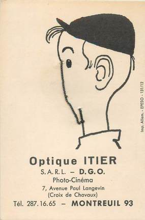 CARTE PUBLICITAIRE / SURREALISME "Montreuil (93), Optique ITIER"