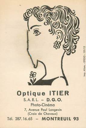 CARTE PUBLICITAIRE / SURREALISME "Montreuil (93), Optique ITIER"