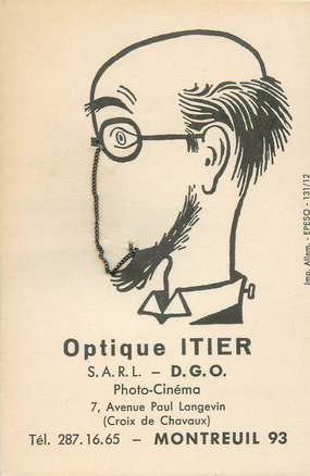 CARTE PUBLICITAIRE / SURREALISME "Montreuil (93), Optique ITIER"