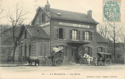 / CPA FRANCE 60 "La Boissière, la gare" / ATTELAGE