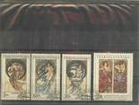 Illustrateur LOT 4 TIMBRES OBLITERES ALPHONSE MUCHA / PARFAIT ETAT