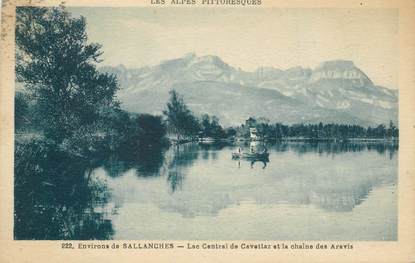 CPA FRANCE 74 "Env. de Sallanches, le Lac de Cavettaz et la chaine des Aravis"