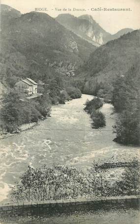 CPA FRANCE 74 "Bioge, vue de la Drancde, café restaurant"