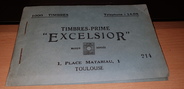 Vieux Papier RARE CARNET de 1 000 TIMBRES PRIME "EXCELSIOR" / ETAT PROCHE DU NEUF / Toulouse (31)