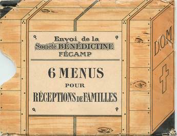 6 MENUS de l'Abbaye de Fécammp (76) / Bénédictine LIQUEUR / ALCOOL dans pochette