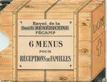 Vieux Papier 6 MENUS de l'Abbaye de Fécammp (76) / Bénédictine LIQUEUR / ALCOOL dans pochette
