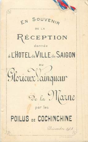 LIVRET VIETNAM / Réception Saïgon, 1921