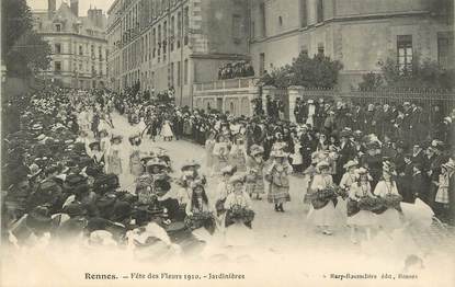 / CPA FRANCE 35 "Rennes, fête des fleurs 1910, jardinières"