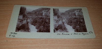 PHOTOGRAPHIE STEREO FRANCE 26 "La Bourne à Pont en Royans"