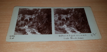 PHOTOGRAPHIE STEREO FRANCE 26 "Confluent de la Goule noire et de la Goule Blanche"