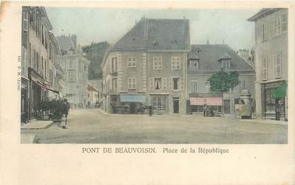 CPA FRANCE 38 "Pont de Beauvoisin, place de la République"