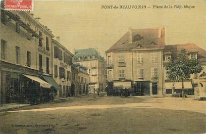 CPA FRANCE 38 "Pont de Beauvoisin, place de la République"