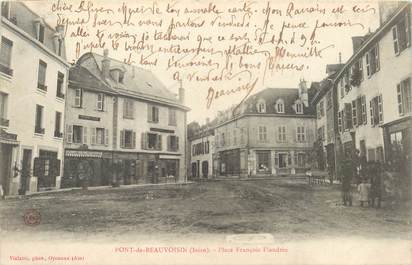 CPA FRANCE 38 "Pont de Beauvoisin, Place François Flandrin"