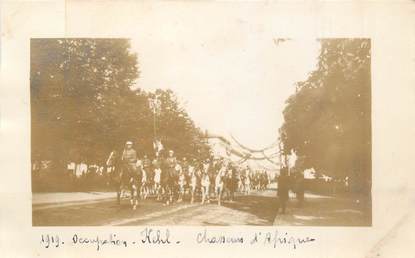 CARTE PHOTO MILITAIRE "1919, Occupation Kehl, Chasseurs d'Afrique"
