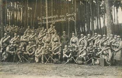 CARTE PHOTO MILITAIRE / ALLEMAGNE "Camp de Ludwigswinkel, 1927" / MITRAILLEUSE HOTCHKISS ?