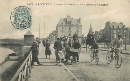 CPA FRANCE 56 "Pontivy, Place Nationale, banque La Caisse d'Epargne"