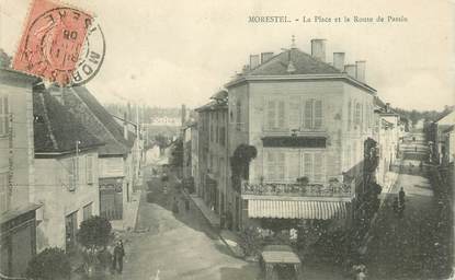 CPA FRANCE 38 "Morestel, La Place et la Route de Passin"