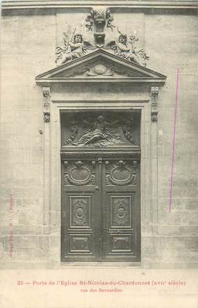 CPA FRANCE 75005 "Paris, Porte de l'Eglise Saint Nicolas du Chardonnet, rue des Bernardins"