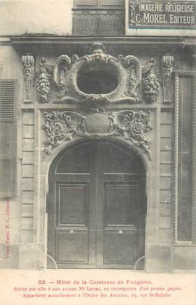 CPA FRANCE 75006 "Paris, Hotel de la Comtesse de Fougères"