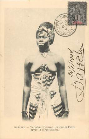 CPA GUINEE "Conakry, Fille circoncise" / NU