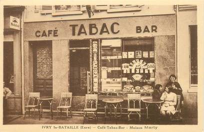 CPA FRANCE 27 "Ivry la Bataille, Café Tabac, Maison Marty"