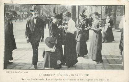 CPA FEMINISME "Eléctions 1914, le scrutin féminin"