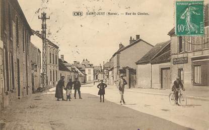 CPA FRANCE 51 "Saint Just, rue de Clesles"