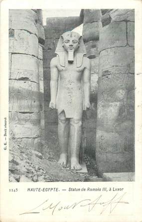CPA EGYPTE "Louxor, Statue de Ramsès III"