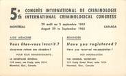 Amerique CPA CANADA "Montreal, Congres international de criminologie"