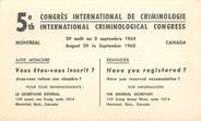 Amerique CPA CANADA "Montreal, Congres international de criminologie"