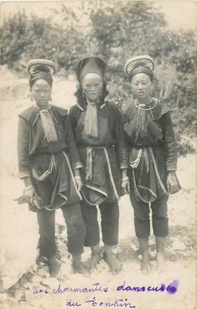 CARTE PHOTO VIETNAM / INDOCHINE "Danseuses de Tonkin"