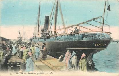 CPA TUNISIE "Tunis, Bateau en partance"