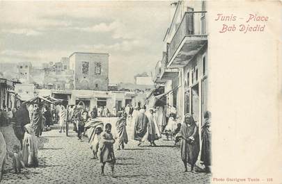 CPA TUNISIE "Tunis, Place Bab Djedid"