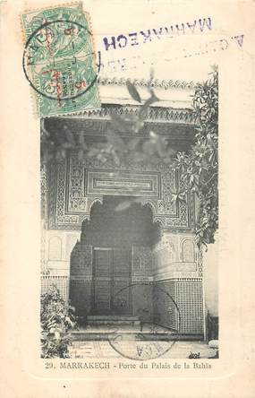 CPA MAROC "Marrakech, porte du palais de la Bahia"