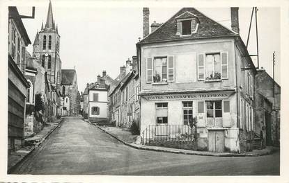 CPSM FRANCE 77 "Lorrez le Bocage, rue de l'église et la poste"