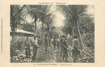 CPA NOUVELLES HEBRIDES / VANUATU "Travail du Coco"