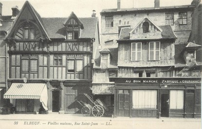 / CPA FRANCE 76 "Elbeuf, vieilles maisons, rue Saint Jean"