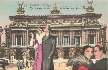 CPA FRANCE 75 "Paris" / Série "N°12 "Place de l'Opéra"