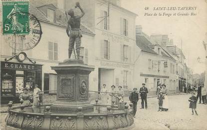 CPA FRANCE 95 "Saint Leu Taverny, place de la forge et grande rue"