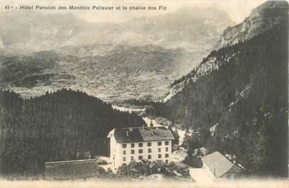 CPA FRANCE 74 "Hotel Pension des Montées Pelissier et la chaîne des Fiz"