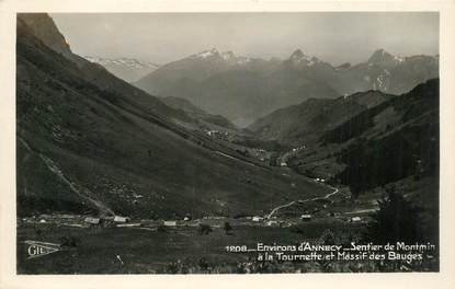 CPSM FRANCE 74 "Env. d'Annecy, Sentier de Montmin à la Tournette et Massif des Bauges"
