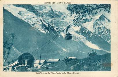 CPA FRANCE 74 "Téléférique de Plan Pratz et le Mont Blanc"