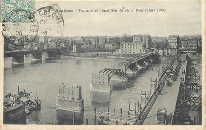 CPA FRANCE 92 "Asnières, travaux de démolition du vieux pont"