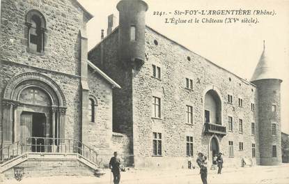 CPA FRANCE 69 "Sainte Foy l'Argentière, Eglise et chateau"