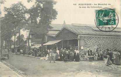 CPA FRANCE 92 "Asnières, le marché de la rue de Colombes"