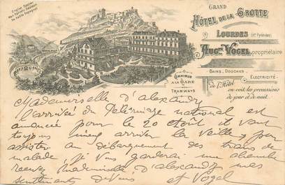 CPA FRANCE 65 "Lourdes, Grand Hotel de la Grotte" / GRUSS