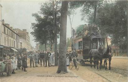 CPA FRANCE 94 "Choisy le Roi, départ des Tramways" / COLORISÉE