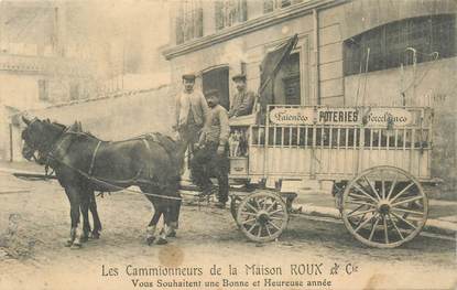 CPA FRANCE 56 "Kervignac, les cammionneurs de la Maison ROUX et Cie, Poterie Faïence"